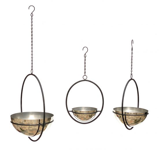 DanDiBo Blumenampel Innen Metall Wand Hängepflanzen 96087 3er Set mit Topf Silber Pflanzenhänger Blumenhänger Topfhänger Blumen Blumentopfhänger Hängetopf