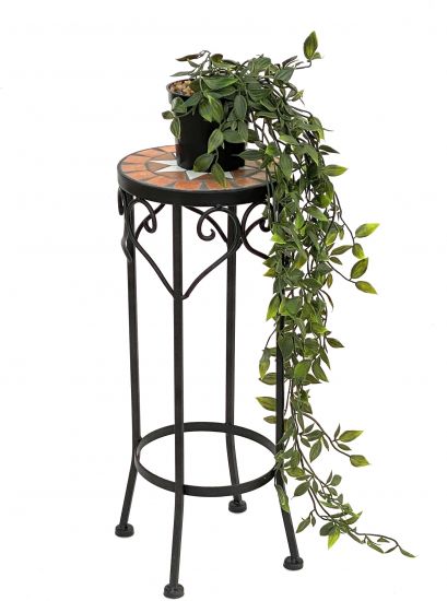 Preview: Blumenhocker Merano 46cm Mosaik 12011 Blumenständer Hocker Rund Beistelltisch