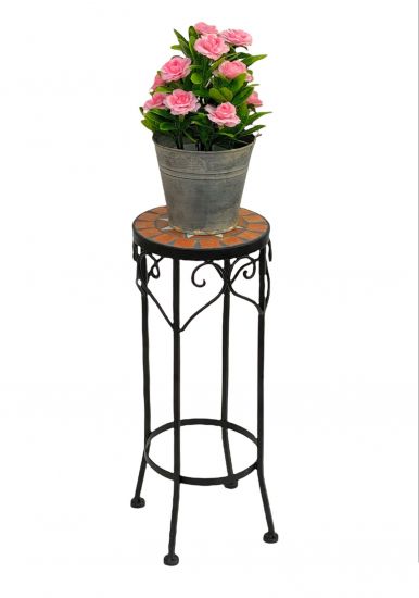 Blumenhocker Merano 46cm Mosaik 12011 Blumenständer Hocker Rund Beistelltisch