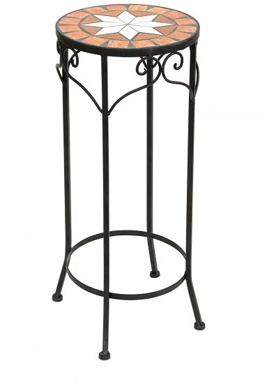 Blumenhocker Merano 62cm Mosaik 12011 Blumenständer Hocker Rund Beistelltisch