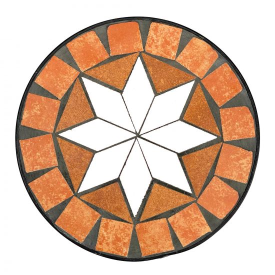 Preview: Blumenhocker Merano 62cm Mosaik 12011 Blumenständer Hocker Rund Beistelltisch