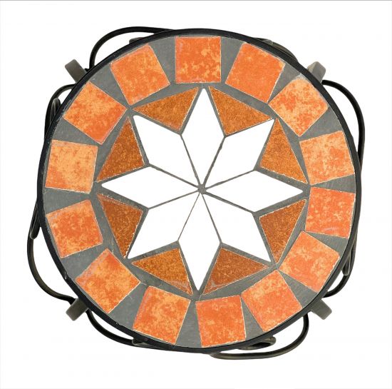 Preview: Blumenhocker Merano Mosaik 12014 Blumenständer 27cm Hocker Rund Beistelltisch
