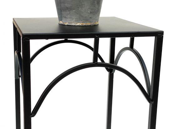 Preview: DanDiBo Blumenhocker Metall Schwarz Eckig 50 - 70 cm Blumenständer 96132 3er Set Beistelltisch Blumensäule Modern Pflanzenständer Pflanzenhocker