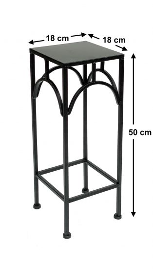 Preview: DanDiBo Blumenhocker Metall Schwarz Eckig 50 cm Blumenständer 96132 S Beistelltisch Blumensäule Modern Pflanzenständer Pflanzenhocker