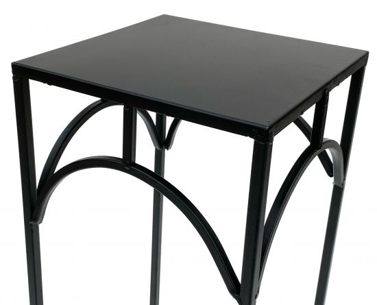 Preview: DanDiBo Blumenhocker Metall Schwarz Eckig 50 cm Blumenständer 96132 S Beistelltisch Blumensäule Modern Pflanzenständer Pflanzenhocker