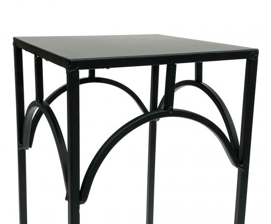 Preview: DanDiBo Blumenhocker Metall Schwarz Eckig 60 cm Blumenständer 96132 M Beistelltisch Blumensäule Modern Pflanzenständer Pflanzenhocker