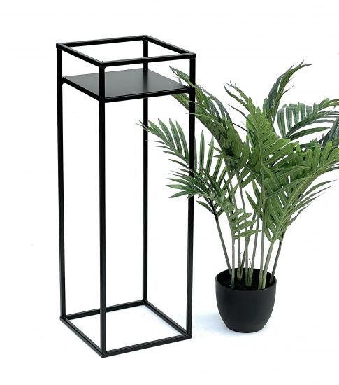 DanDiBo Blumenhocker Metall Schwarz Eckig 62 cm Blumenständer Beistelltisch 453 Blumensäule Modern Pflanzenständer Pflanzenhocker