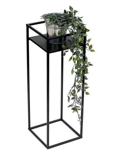 DanDiBo Blumenhocker Metall Schwarz Eckig 62 cm Blumenständer Beistelltisch 453 Blumensäule Modern Pflanzenständer Pflanzenhocker