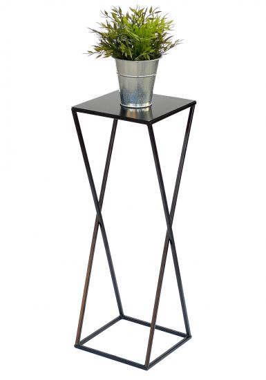 DanDiBo Blumenhocker Metall Schwarz Eckig 68 cm Blumenständer Beistelltisch 437 Blumensäule Modern Pflanzenständer Pflanzenhocker
