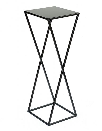 DanDiBo Blumenhocker Metall Schwarz Eckig 68 cm Blumenständer Beistelltisch 437 Blumensäule Modern Pflanzenständer Pflanzenhocker
