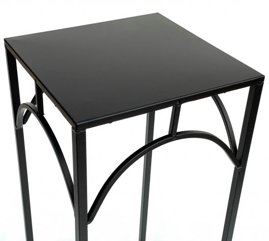 Preview: DanDiBo Blumenhocker Metall Schwarz Eckig Blumenständer 96132 2er Set Beistelltisch Blumensäule Modern Pflanzenständer Pflanzenhocker