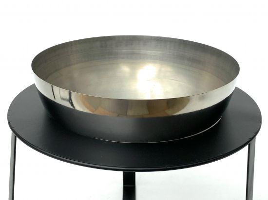 Preview: DanDiBo Blumenhocker Metall mit Topf Schwarz Silber 34 cm Blumenständer 96091 L Blumensäule Modern Pflanzenständer Pflanzenhocker