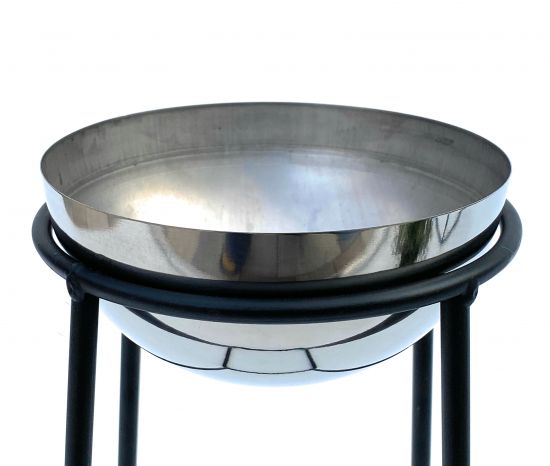 Preview: DanDiBo Blumenhocker Metall mit Topf Schwarz Silber 43,5 cm Blumenständer 96078 S Blumensäule Modern Pflanzenständer Pflanzenhocker