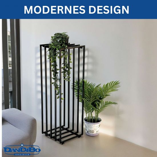 DanDiBo Blumenständer Metall Schwarz Eckig 96609 Pflanzenständer Beistelltisch Modern Design Innen Outdoor