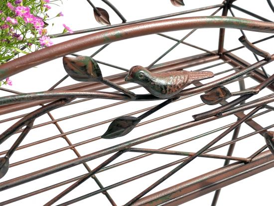 Preview: DanDiBo Blumenständer mit Korb Blumenkasten Braun 75 cm 93980 L Pflanzenkasten Modern Pflanzenständer Pflanzenregal