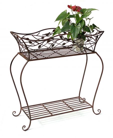 DanDiBo Flower Stand with Basket Flower Box Brown 75 cm 93980 L Plant Box Modern Plant Stand Plant Shelf