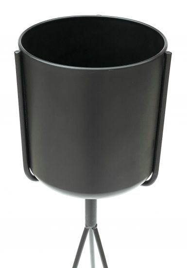 Preview: DanDiBo Blumenständer mit Topf Metall Schwarz 80 cm Blumenhocker 96022 Blumensäule Modern Pflanzenständer Pflanzenhocker