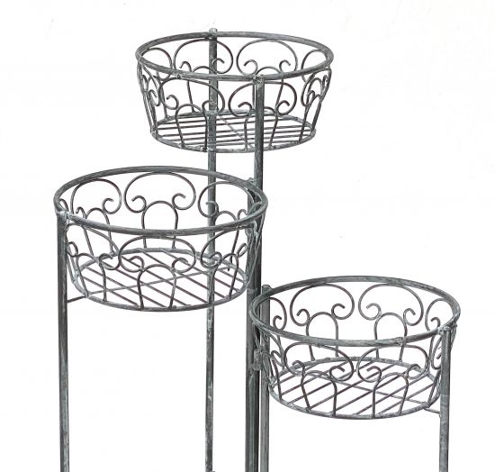 DanDiBo Blumentreppe Metall Rund 75 cm Blumenständer mit 3 Körbe 96012 Blumenständer Blumensäule Pflanzenständer