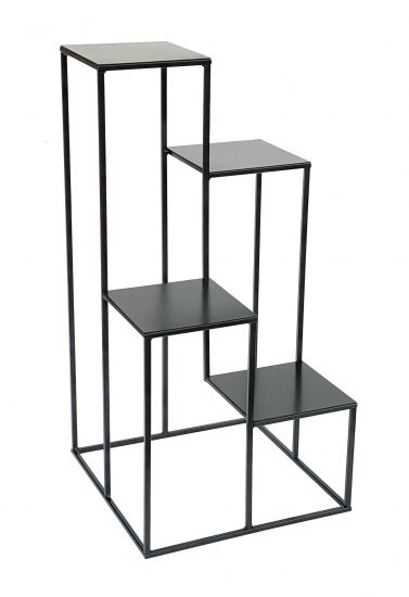 DanDiBo Blumentreppe Metall Schwarz 82 cm Pflanzentreppe Blumenständer 435 Blumensäule Modern Pflanzenständer Blumenhocker