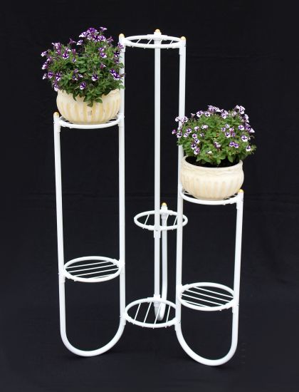DanDiBo Flower Stairs Metal White 93922 Plant Stairs 101 cm Flower Shelf Plant Stand Flower Stand