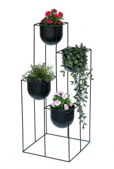 DanDiBo Flower Staircase Metal Black 90 cm Plant Staircase with Pot Indoor Flower Stand 210015 Flower Column Modern Plant Stand Flower Stool