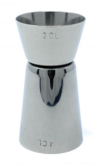 Preview: Jigger 2cl 4cl Doppelmessbecher 971 Messbecher Cocktail 20 ml 40 ml Edelstahl Barmaß Dosierer Alkohol Zertifikat Bar