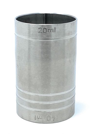 Preview: Jigger 2cl 4cl Doppelmessbecher Messbecher Cocktail 20 ml 40 ml Edelstahl Barmaß Dosierer Alkohol Zertifikat Bar