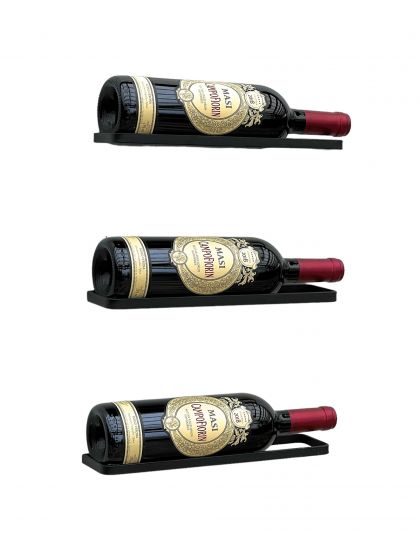 DanDiBo Weinhalter Metall Schwarz 3er Set Weinregal  Weinflaschen Flaschen 96419 Halter Wandregal Regal