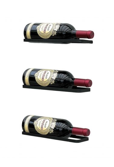 DanDiBo Weinhalter Metall Schwarz 3er Set Weinregal  Weinflaschen Flaschen 96419 Halter Wandregal Regal