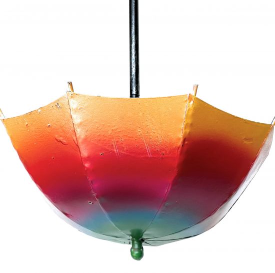 Preview: DanDiBo Blumenampel Metall Hängeampel mit Topf Innen Außen Regenschirm Hängepflanzen 72 cm 96258 L Pflanzenhänger Blumenhänger Topfhänger Blumen