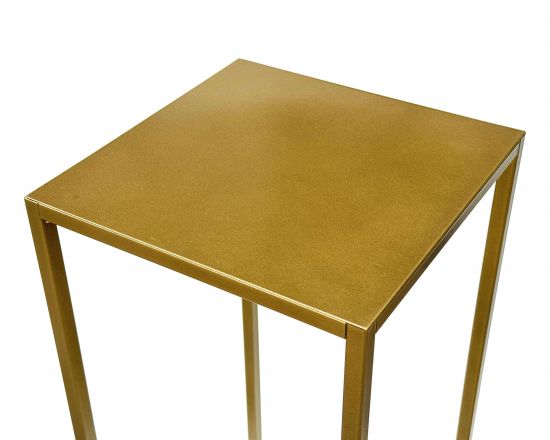 Preview: DanDiBo Blumenhocker Metall Gold Eckig 100 cm Blumenständer Beistelltisch 96570 Blumensäule Modern Pflanzenständer Pflanzenhocker