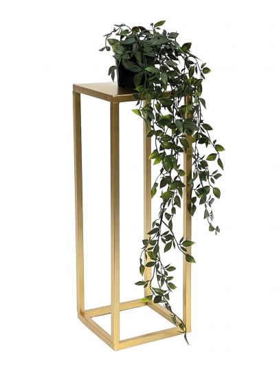 DanDiBo Flower Stool Metal Gold Angular 50 cm Flower Stand Side Table 96506 S Flower Column Modern Plant Stand Plant Stool