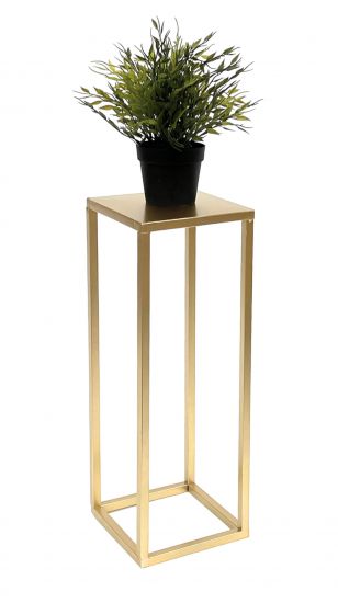 DanDiBo Flower Stool Metal Gold Angular 50 cm Flower Stand Side Table 96506 S Flower Column Modern Plant Stand Plant Stool