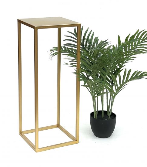 DanDiBo Blumenhocker Metall Gold Eckig 60 cm Blumenständer Beistelltisch 96506 M Blumensäule Modern Pflanzenständer Pflanzenhocker
