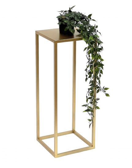DanDiBo Flower Stool Metal Gold Angular 60 cm Flower Stand Side Table 96506 M Flower Column Modern Plant Stand Plant Stool