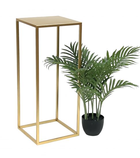 DanDiBo Blumenhocker Metall Gold Eckig 70 cm Blumenständer Beistelltisch 96506 L Blumensäule Modern Pflanzenständer Pflanzenhocker