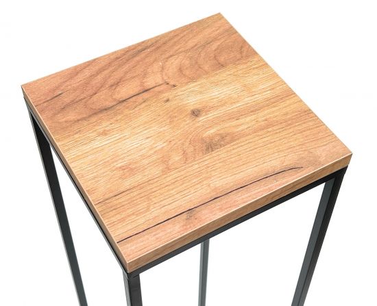 Preview: DanDiBo Blumenhocker Metall Holz Schwarz Eckig 100 cm Blumenständer Beistelltisch 96353 Blumensäule Modern Pflanzenständer Pflanzenhocker