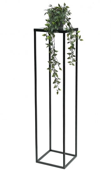 DanDiBo Blumenhocker Metall Schwarz 100 cm Eckig Blumenständer Beistelltisch FRA-006 Blumensäule Modern Pflanzenständer Pflanzenhocker