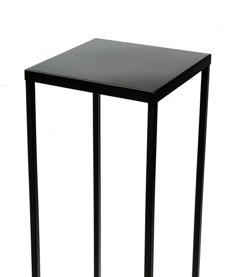 Preview: DanDiBo Blumenhocker Metall Schwarz 70 cm Eckig Blumenständer Beistelltisch FRA-005 Blumensäule Modern Pflanzenständer Pflanzenhocker