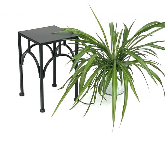 Preview: DanDiBo Blumenhocker Metall Schwarz Eckig 28 cm Blumenständer Blumensäule 96449 S Pflanzenhocker Modern Pflanzenständer