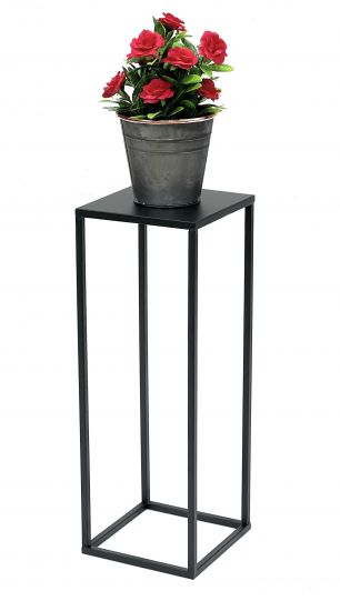 Preview: DanDiBo Blumenhocker Metall Schwarz Eckig 50 cm Blumenständer Beistelltisch 96315 S Blumensäule Modern Pflanzenständer Pflanzenhocker
