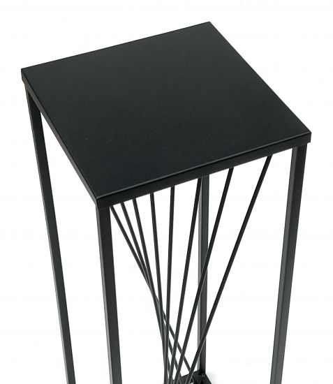 Preview: DanDiBo Blumenhocker Metall Schwarz Eckig 70 cm Blumenständer Beistelltisch 96457 Blumensäule Design Modern Pflanzenständer Pflanzenhocker