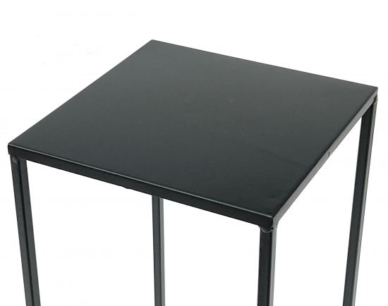 Preview: DanDiBo Blumenhocker Metall Schwarz Eckig Blumenständer Beistelltisch 96315 3er Set Blumensäule Modern Pflanzenständer Pflanzenhocker