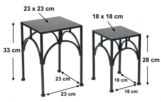 Preview: DanDiBo Blumenhocker Metall Schwarz Eckig Blumenständer Beistelltisch 96449 2er Set Pflanzenständer Blumensäule Modern