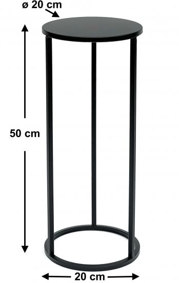 Preview: DanDiBo Blumenhocker Metall Schwarz Rund 50 cm Blumenständer Beistelltisch 96316 S Blumensäule Modern Pflanzenständer Pflanzenhocker
