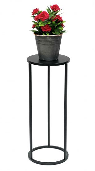 DanDiBo Flower Stool Metal Black Round 50 cm Flower Stand Side Table 96316 S Flower Column Modern Plant Stand Plant Stool