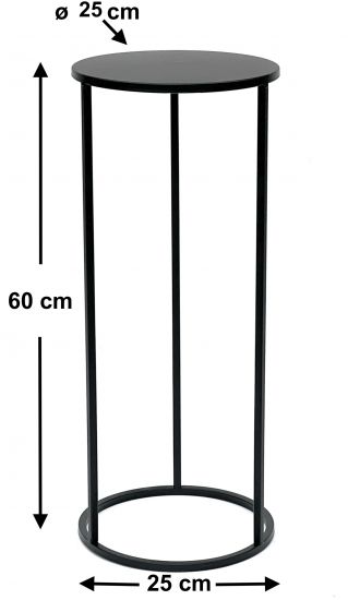 Preview: DanDiBo Blumenhocker Metall Schwarz Rund 60 cm Blumenständer Beistelltisch 96316 M Blumensäule Modern Pflanzenständer Pflanzenhocker