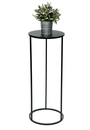 DanDiBo Blumenhocker Metall Schwarz Rund 70 cm Blumenständer Beistelltisch 96316 L Blumensäule Modern Pflanzenständer Pflanzenhocker