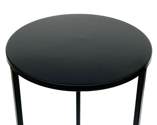 Preview: DanDiBo Blumenhocker Metall Schwarz Rund Blumenständer Beistelltisch 96316 2er Set Blumensäule Modern Pflanzenständer Pflanzenhocker