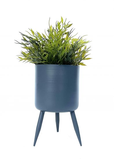 DanDiBo Flower pot with feet Plant pot Flower pot with legs Metal grey 23 cm 96260 M Modern plant stand